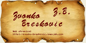 Zvonko Brešković vizit kartica